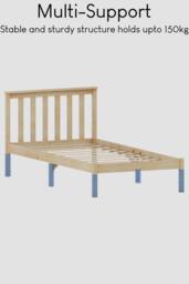 HD Designs Milan Single Double King Size Wooden Bed Low Foot Bedroom Furniture in Brown - thumbnail 6