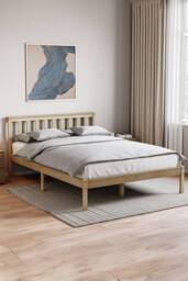 HD Designs Milan Single Double King Size Wooden Bed Low Foot Bedroom Furniture in Brown - thumbnail 2