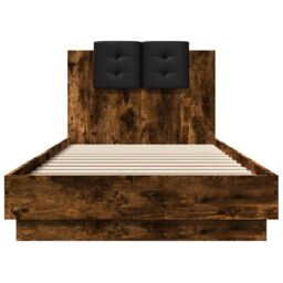 Berkfield Home Bed Frame without Mattress Smoked Oak 100x200 cm in Brown - thumbnail 4