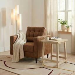 FurnitureboxUK Rockies Square White Oak Wood Side Table in Light Brown - thumbnail 1