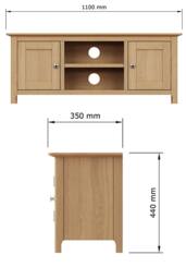 FWStyle Large 2 Door Natural Oak TV Unit in Brown - thumbnail 6