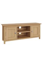 FWStyle Large 2 Door Natural Oak TV Unit in Brown - thumbnail 2