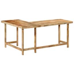 Berkfield Home Desk 165x110x75 cm Solid Wood Mango in Brown - Size: 165 x 110 x 75 cm - thumbnail 5