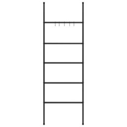 Berkfield Home Towel Rack Ladder with 5 Tiers Black 58x175 cm Iron - thumbnail 3
