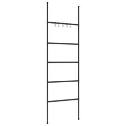 Berkfield Home Towel Rack Ladder with 5 Tiers Black 58x175 cm Iron - thumbnail 4