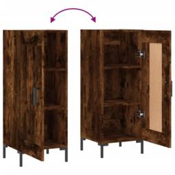 Berkfield Home Sideboard Smoked Oak 34.5x34x90 cm Engineered Wood in Brown - thumbnail 9