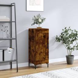 Berkfield Home Sideboard Smoked Oak 34.5x34x90 cm Engineered Wood in Brown - thumbnail 2