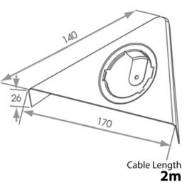 Loops 5x BRUSHED NICKEL Triangle Surface Under Cabinet Kitchen Light & Driver Kit - Natural White LED in Metallics - thumbnail 5