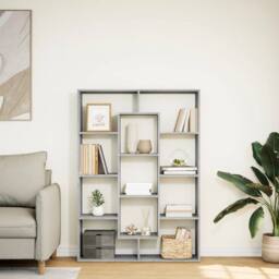 Berkfield Home Book Cabinet Concrete Grey 102x29x143 cm Engineered Wood - Size: 102 x 29 x 143 cm - thumbnail 3