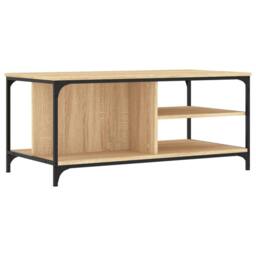 Berkfield Home Decorative Coffee Table Sonoma Oak 100x50x45 cm Engineered Wood in Brown - Size: 100 x 50 x 45 cm - thumbnail 6