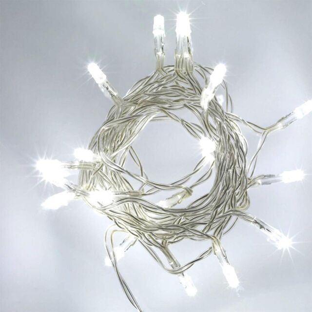 Shatchi 40 Cool White LED Lights Battery Operated Fairy String Christmas Lights - image 1