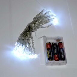 Shatchi 40 Cool White LED Lights Battery Operated Fairy String Christmas Lights - thumbnail 5