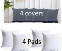 Luxury Living Set of 4 Velvet Chenille Cushions 45cm x 45cm with Removable Covers & Plush Pads - Soft, Stylish Home Décor - Size: 45 cm x 45 cm - thumbnail 3