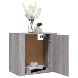 Berkfield Home Wall-mounted Bedside Cabinet Grey Sonoma 50x30x47 cm - Size: 50 x 30 x 47 cm - thumbnail 4
