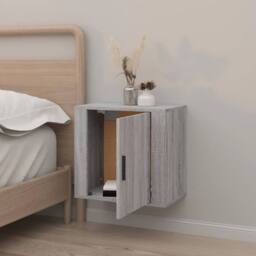 Berkfield Home Wall-mounted Bedside Cabinet Grey Sonoma 50x30x47 cm - Size: 50 x 30 x 47 cm - thumbnail 3