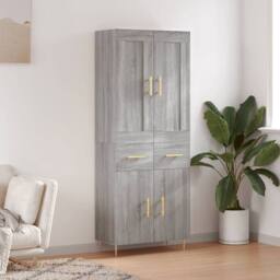 Berkfield Home Highboard Grey Sonoma 69.5x34x180 cm Engineered Wood - thumbnail 1