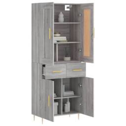 Berkfield Home Highboard Grey Sonoma 69.5x34x180 cm Engineered Wood - thumbnail 3