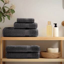 Berkfield Home Soft 6 Piece Premium Towel Set SOLUND Anthracite 600 gsm in Charcoal - thumbnail 1