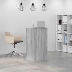 Berkfield Home Reception Desk Grey Sonoma 55x50x103.5 cm Engineered Wood - thumbnail 3