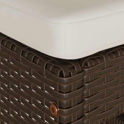 Berkfield Home Garden Bar Stools with Cushions 4 pcs Brown Poly Rattan - thumbnail 7