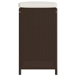 Berkfield Home Garden Bar Stools with Cushions 4 pcs Brown Poly Rattan - thumbnail 5