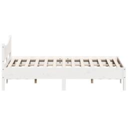 Berkfield Home Beautiful Bed Frame without Mattress White 140x200 cm Solid Wood Pine - thumbnail 5
