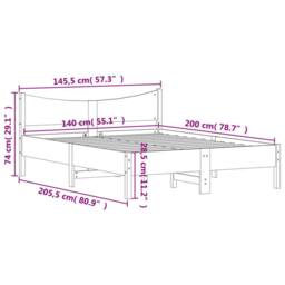Berkfield Home Beautiful Bed Frame without Mattress White 140x200 cm Solid Wood Pine - thumbnail 9