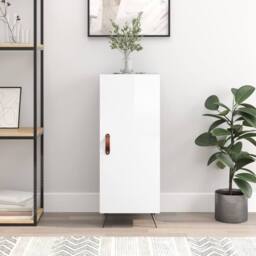 Berkfield Home Sideboard High Gloss White 34.5x34x90 cm Engineered Wood - thumbnail 2