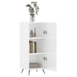 Berkfield Home Sideboard High Gloss White 34.5x34x90 cm Engineered Wood - thumbnail 4
