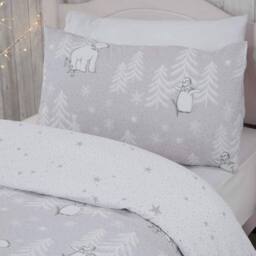 Smart Living Printed Polar Bear Penguins Duvet Cover With Pillowcases in Grey - Size: King - thumbnail 3