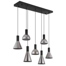 Netlighting Labora Cluster Pendant Matt Black Smoke Glass Shade 7x LED 3000K - thumbnail 2