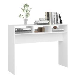 Berkfield Home Decorative Console Table White 105x30x80 cm Engineered Wood - Size: 105 x 30 x 80 cm - thumbnail 4