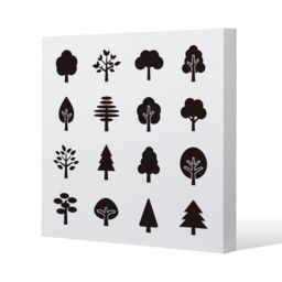 Benjamin Tate Design Tree Silhouette Illustrations (Canvas Print) / 127 x 127 x 4cm in Natural - Size: 127 x 127 x 4 cm - thumbnail 1