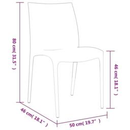 Berkfield Home Beautiful Garden Chairs 2 pcs Cream 50x46x80 cm Polypropylene in Beige - Size: 50 x 46 x 80 cm - thumbnail 8