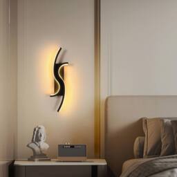 Goeco LED Wall Light, 12W, 3000 K, Linear Acrylic Wall Sconce, For Bedroom in Black - thumbnail 6