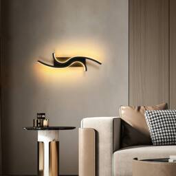 Goeco LED Wall Light, 12W, 3000 K, Linear Acrylic Wall Sconce, For Bedroom in Black - thumbnail 7