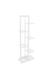Living and Home 6-Tier Wooden Rustic Potted Vintage Plant Stand Rack Decorative Display Shelf in White - thumbnail 2