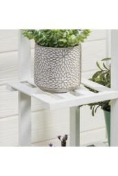 Living and Home 6-Tier Wooden Rustic Potted Vintage Plant Stand Rack Decorative Display Shelf in White - thumbnail 6