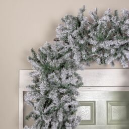Samuel Alexander 8ft (2.52m) Slimline Single Door Artificial Snow Flocked Christmas Tree Arch in Green with 2000 Tips - thumbnail 4