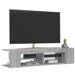 Berkfield Home TV Cabinet with LED Lights Grey Sonoma 135x39x30 cm - Size: 135 x 39 x 30 cm - thumbnail 6