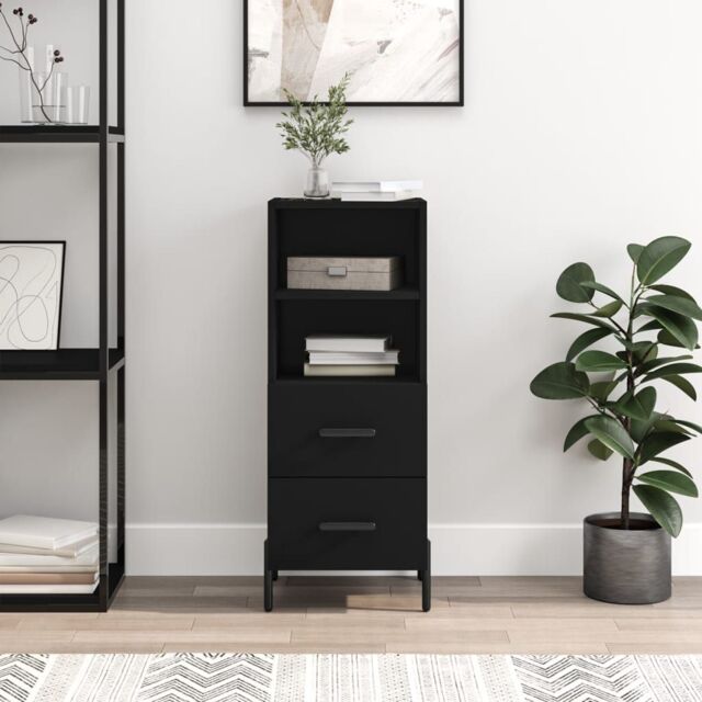 Berkfield Home Sideboard Black 34.5x34x90 cm Engineered Wood - image 1