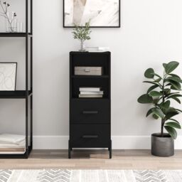 Berkfield Home Sideboard Black 34.5x34x90 cm Engineered Wood - thumbnail 1