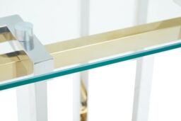 Orsina Glass Top Side Table, Gold & Silver Luxury Side Table, Modern Side Table with Glass Top, Sofa Side Table - thumbnail 5