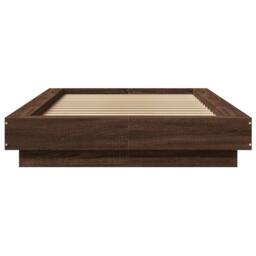 Berkfield Home Durable Bed Frame with LED Lights without Mattress Brown Oak 75x190cm - Size: 75x190 cm - thumbnail 5