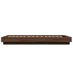 Berkfield Home Durable Bed Frame with LED Lights without Mattress Brown Oak 75x190cm - Size: 75x190 cm - thumbnail 6