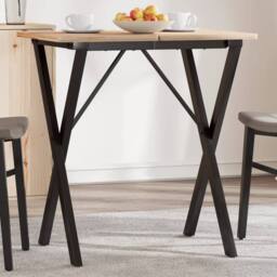 Berkfield Home Durable Dining Table Legs X-Frame 60x50x73 cm Steel in Black - Size: 60 x 50 x 73 cm - thumbnail 2
