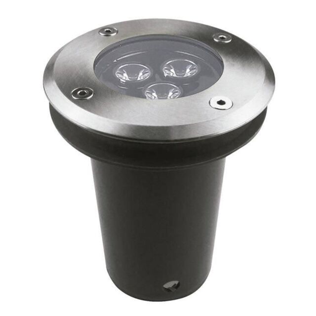 Netlighting Ringo LED 3 Light Recessed Outdoor Ground Light Stainless Steel IP67 in Grey - image 1