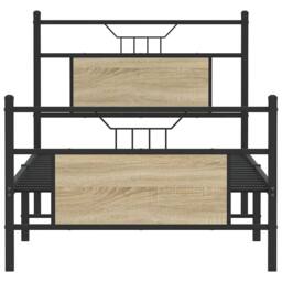 Berkfield Home Durable Bed Frame without Mattress Sonoma Oak 80x200 cm Engineere in Brown - thumbnail 6