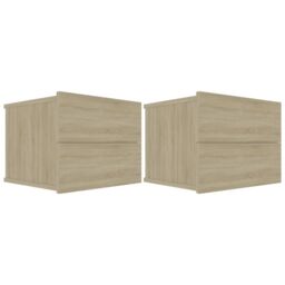 Berkfield Home Bedside Cabinets 2 pcs Sonoma Oak 40x30x30 cm Engineered Wood in Beige - Size: 40 x 30 x 30 cm - thumbnail 2