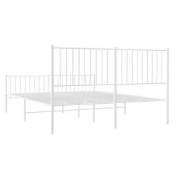 Berkfield Home Metal Bed Frame with Headboard & Footboard White 160x200 cm - thumbnail 7